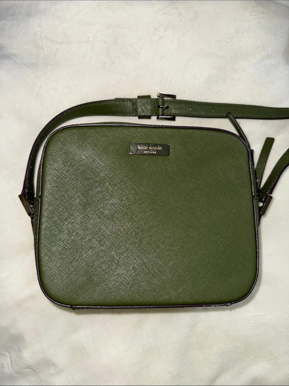 kate spade Olive Green Saffiano Crossbody Messenger